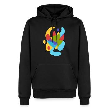 Abstrait Flore tropicale d’été - Sweat à capuche Premium bio Homme - noir - Devant - Nico (187cm)