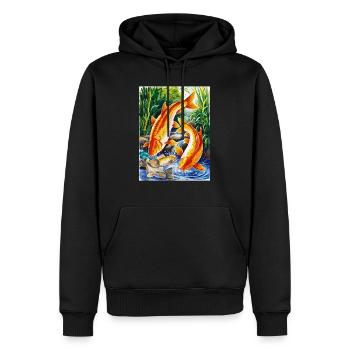 Karpfen - Männer Premium Bio Hoodie - Schwarz - Vorne - Nico (187cm)