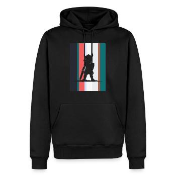 Suède Runes Mer du Nord - Sweat à capuche Premium bio Homme - noir - Devant - Nico (187cm)