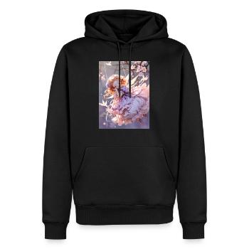 Der schlummernde Cherub - Männer Premium Bio Hoodie - Schwarz - Vorne - Nico (187cm)