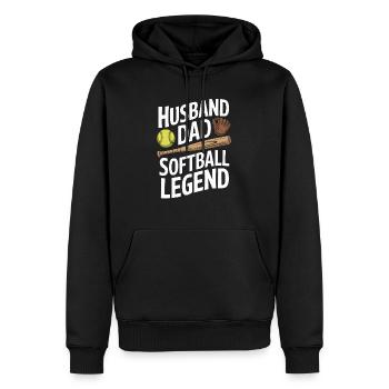 Softball Papa Baseball Vatertag Lustig Softball - Männer Premium Bio Hoodie - Schwarz - Vorne - Nico (187cm)