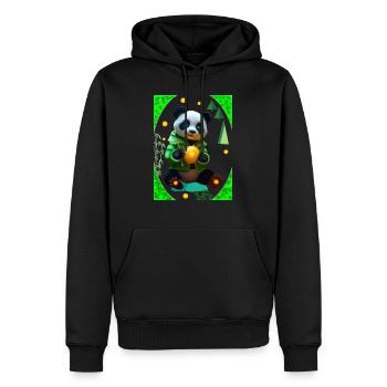 Cyber Lemon Panda - Männer Premium Bio Hoodie - Schwarz - Vorne - Nico (187cm)