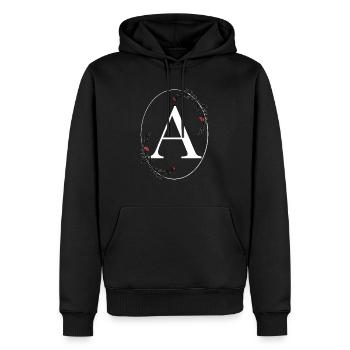 Buchstabe A - Männer Premium Bio Hoodie - Schwarz - Vorne - Nico (187cm)
