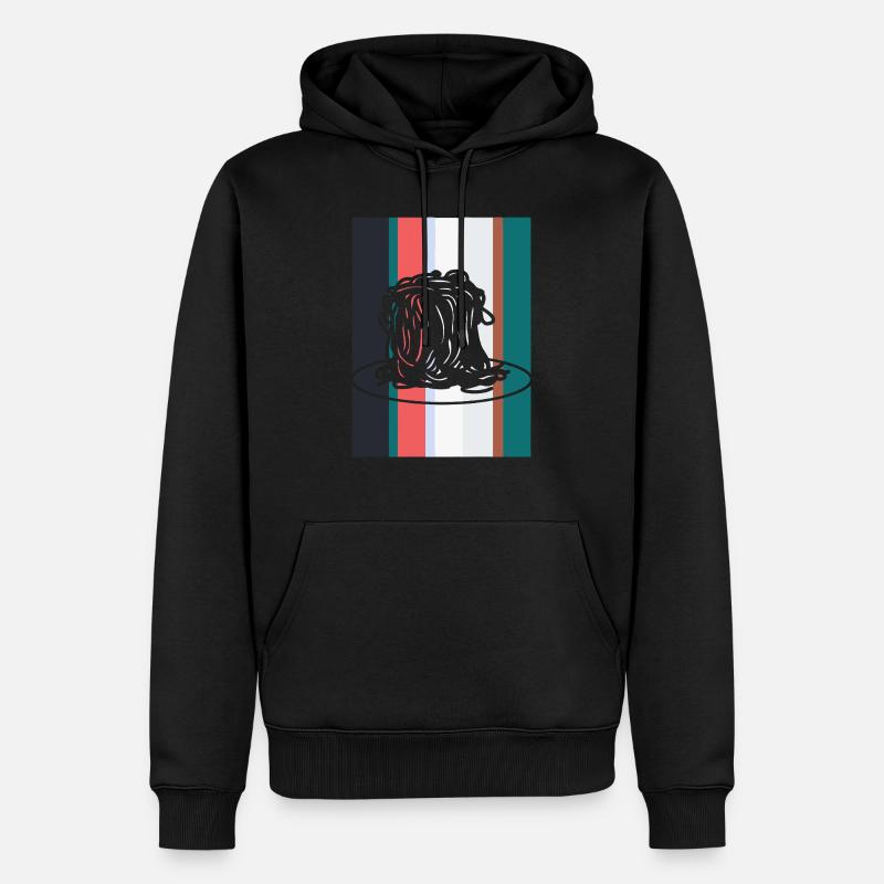 Nudeln Teigwaren - Männer Premium Bio Hoodie - Schwarz