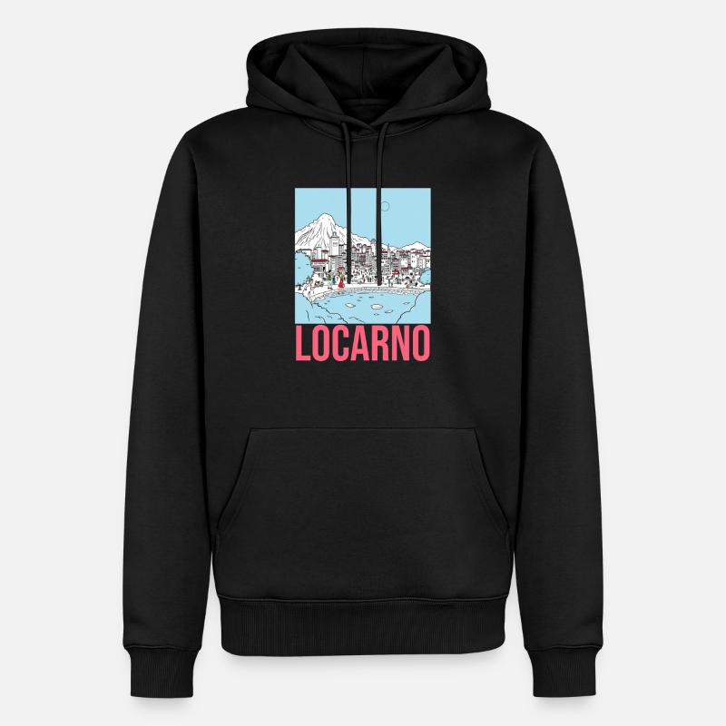 Locarno - Männer Premium Bio Hoodie - Schwarz