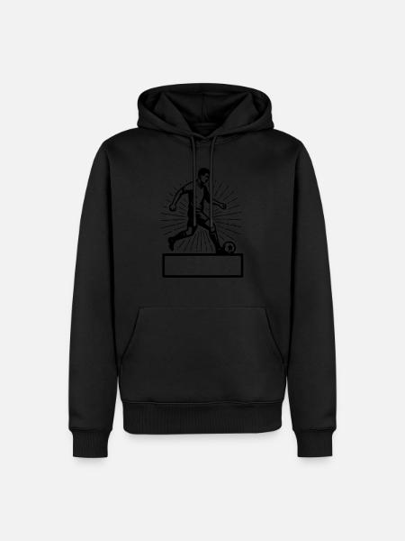 Footballer - Last name First name - Men’s Premium Organic Hoodie - black