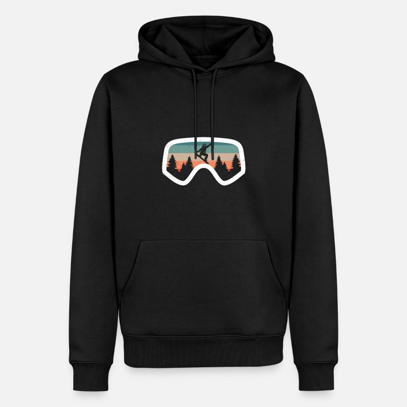 Ski Goggles - Männer Premium Bio Hoodie - Schwarz
