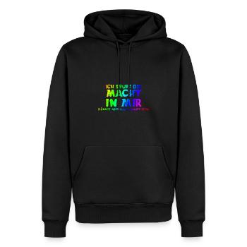 Ich spüre die Macht in mir | könnte hunger sein - Männer Premium Bio Hoodie - Schwarz - Vorne - Nico (187cm)