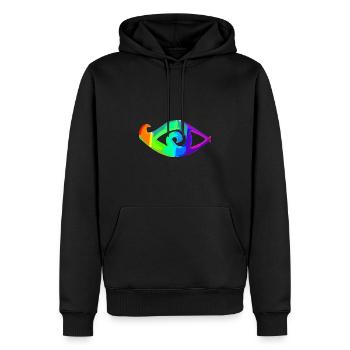 | des yeux Symbole | Œil qui voit tout| Égyptien - Sweat à capuche Premium bio Homme - noir - Devant - Nico (187cm)