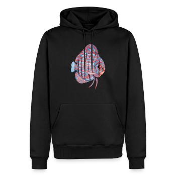 Diskus - Männer Premium Bio Hoodie - Schwarz - Vorne - Nico (187cm)
