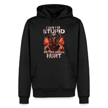 23F 0109 bk - Männer Premium Bio Hoodie - Schwarz - Vorne - Nico (187cm)