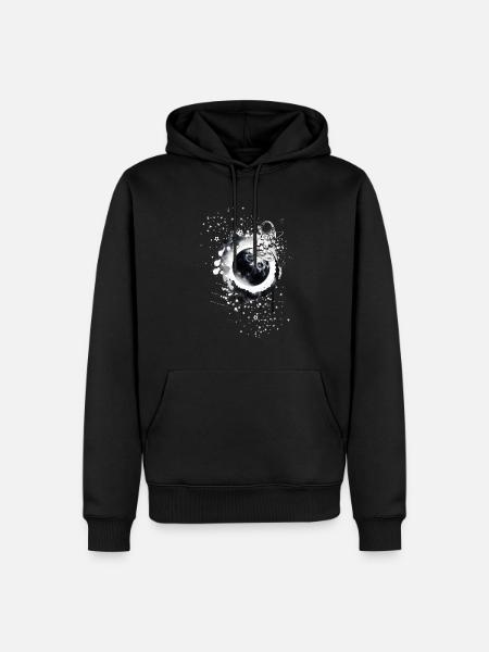 Moon,stars,astronaut,skater,skateboard - Men’s Premium Organic Hoodie - black