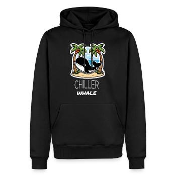 Chiller Whale - Men’s Premium Organic Hoodie - black - Front - Nico (187cm)