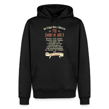 Geburtstags Shirt Träger 70 Jahre alt RAHMENLOS - Männer Premium Bio Hoodie - Schwarz - Vorne - Nico (187cm)