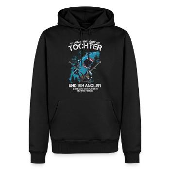 Ich habe eine hübsche Tochter und bin Angler - Männer Premium Bio Hoodie - Schwarz - Vorne - Nico (187cm)