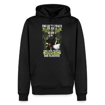 Feuerwehr Feuerwehrmann Got Kameradschaft Geschenk - Männer Premium Bio Hoodie - Schwarz - Vorne - Nico (187cm)