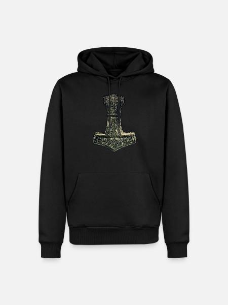 Original Thors Hammer Wikinger Keltisches Symbol - Männer Premium Bio Hoodie - Schwarz