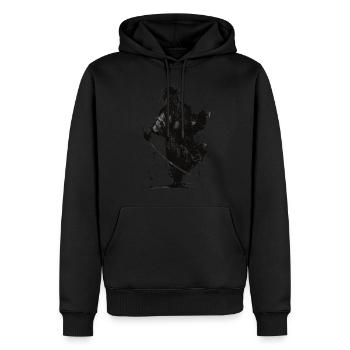 Samurai-Splash - Männer Premium Bio Hoodie - Schwarz - Vorne - Nico (187cm)