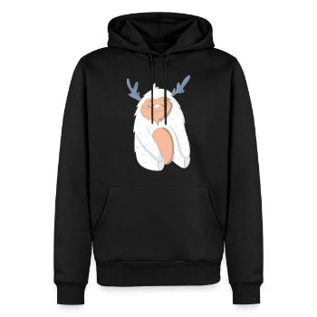 Yeti - Männer Premium Bio Hoodie - Schwarz - Vorne - Nico (187cm)