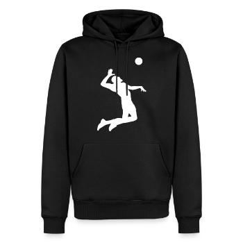 Joueur de beach-volley sportif - Sweat à capuche Premium bio Homme - noir - Devant - Nico (187cm)