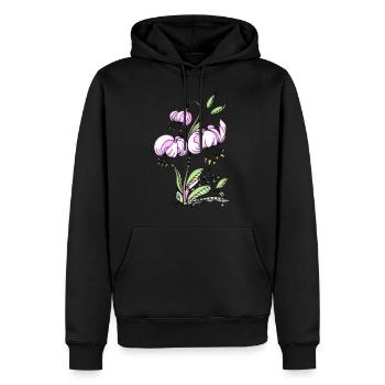 Blumen - Männer Premium Bio Hoodie - Schwarz - Vorne - Nico (187cm)