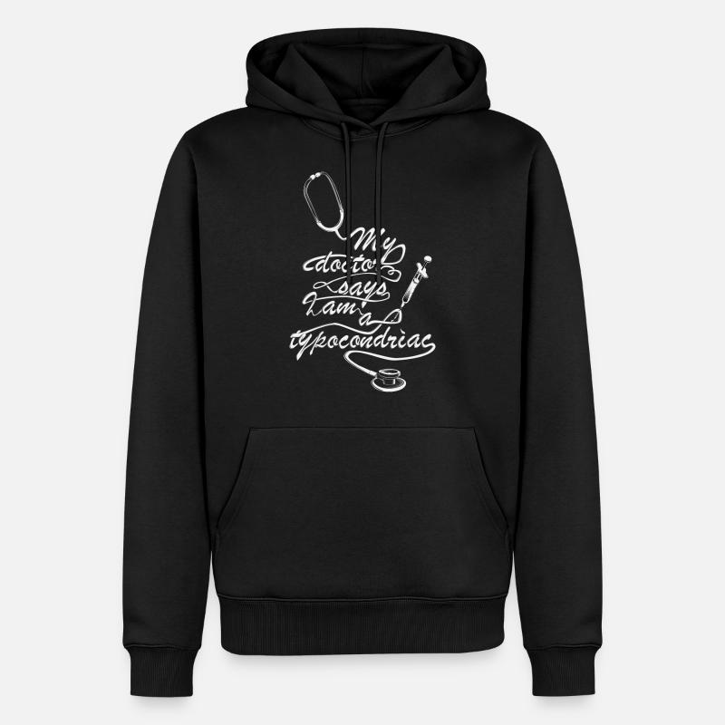 typocondriac - Männer Premium Bio Hoodie - Schwarz