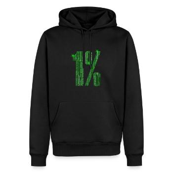 1 % Matrix - Männer Premium Bio Hoodie - Schwarz - Vorne - Nico (187cm)