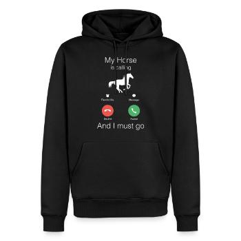 My Horse is Calling Cheval Pony Reiter - Sweat à capuche Premium bio Homme - noir - Devant - Nico (187cm)