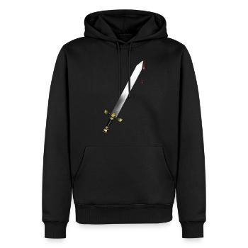Schwert mit Blut - Männer Premium Bio Hoodie - Schwarz - Vorne - Nico (187cm)