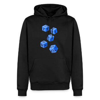Techno - Men’s Premium Organic Hoodie - black - Front - Nico (187cm)