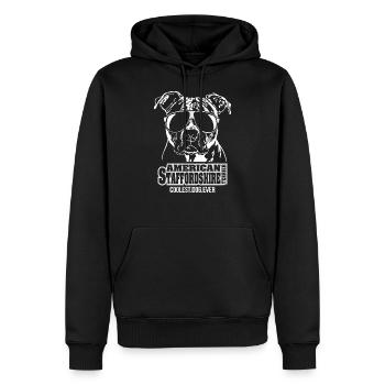 AMERICAN STAFFORDSHIRE TERRIER coolest dog ever - Sweat à capuche Premium bio Homme - noir - Devant - Nico (187cm)
