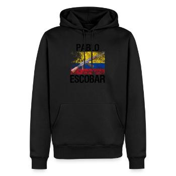 Pablo Escobar "Ak 47" - Männer Premium Bio Hoodie - Schwarz - Vorne - Nico (187cm)