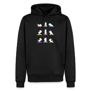 Cadeau de méditation yoga licorne Yogi Namaste - Sweat à capuche Premium bio Homme - noir - Devant - Nico (187cm)