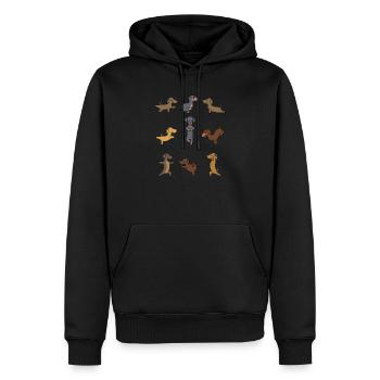 Yoga Dackel Meditation Yogi Namaste Geschenk - Männer Premium Bio Hoodie - Schwarz - Vorne - Nico (187cm)