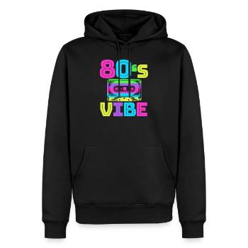 Années 80 Vibe - Vintage Vintage cadeau de musique des années 80 - Sweat à capuche Premium bio Homme - noir - Devant - Nico (187cm)