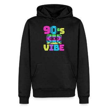 Années 90 Vibe - Cadeau de musique rétro vintage des années 90 - Sweat à capuche Premium bio Homme - noir - Devant - Nico (187cm)