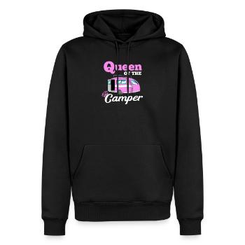 Reine du campeur - Sweat à capuche Premium bio Homme - noir - Devant - Nico (187cm)