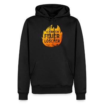 Motif des pompiers: "Je suis un extincteur" - Sweat à capuche Premium bio Homme - noir - Devant - Nico (187cm)