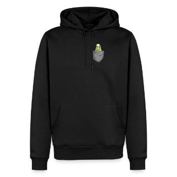 Budgie en cadeau de poche oiseau de poitrine - Sweat à capuche Premium bio Homme - noir - Devant - Nico (187cm)
