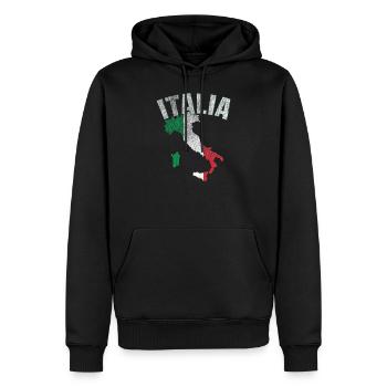 Italia Italy Flag - Italien Flagge - Männer Premium Bio Hoodie - Schwarz - Vorne - Nico (187cm)