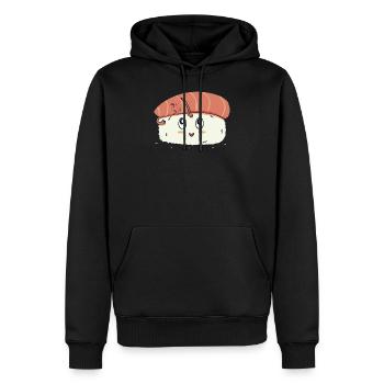 Étreinte de sushi - Sweat à capuche Premium bio Homme - noir - Devant - Nico (187cm)
