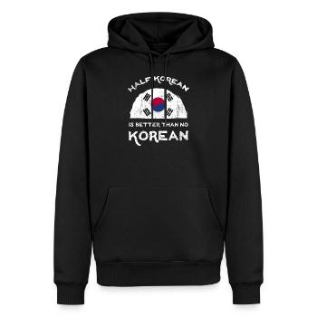 Half Is Korean Is Better Than No Korean - Männer Premium Bio Hoodie - Schwarz - Vorne - Nico (187cm)