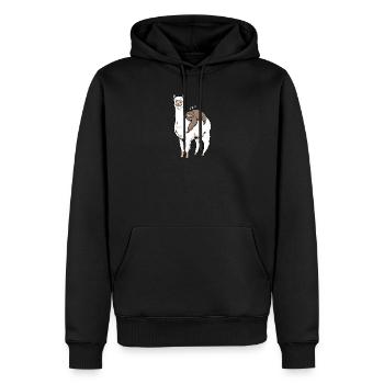 Alpaga Drôle Alpaga Paresseux Cadeau - Sweat à capuche Premium bio Homme - noir - Devant - Nico (187cm)