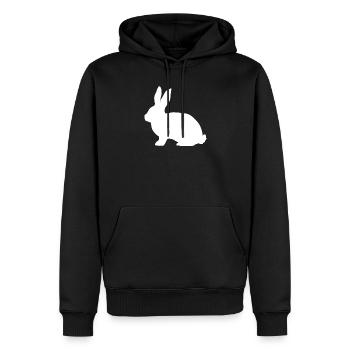 Hare - Men’s Premium Organic Hoodie - black - Front - Nico (187cm)