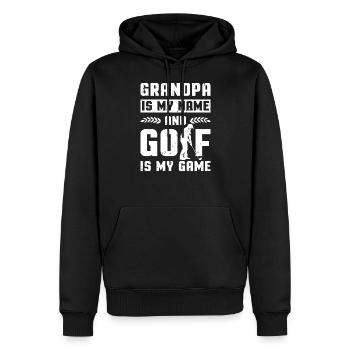 Grandpa Is My Name And Golf Is My Game - Männer Premium Bio Hoodie - Schwarz - Vorne - Nico (187cm)