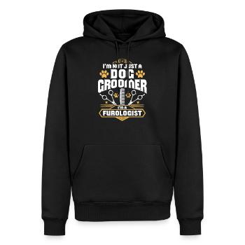Chien Coiffeur Chien Coiffeur Chien Coiffure Chien Chien - Sweat à capuche Premium bio Homme - noir - Devant - Nico (187cm)