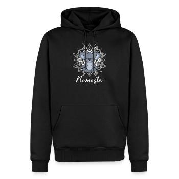 Yogi Namaste cadeau méditation yoga - Sweat à capuche Premium bio Homme - noir - Devant - Nico (187cm)
