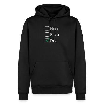 M. Dr. Lustiger Doktorat - Sweat à capuche Premium bio Homme - noir - Devant - Nico (187cm)