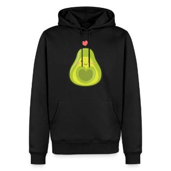 Avocado Love Couple (Part2) - Sweat à capuche Premium bio Homme - noir - Devant - Nico (187cm)