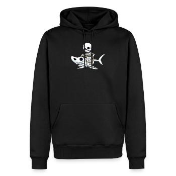 Requin Halloween os squelette cadeau drôle - Sweat à capuche Premium bio Homme - noir - Devant - Nico (187cm)